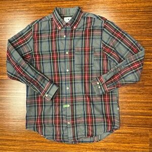 NNO7 - Button-Down Collar Checked Brushed Cotton-Flannel Shirt Multi medium EUC
